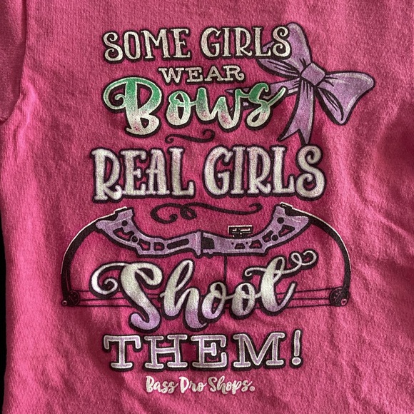 Bass Pro Shops Kids’ Pink Archery T-Shirt XS or 4/5 - Picture 2 of 3